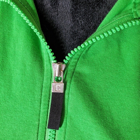 Chaps Stretchy Cotton Green and Black Zip-Up Sweat Jacket 70s Track Jacket EUC - Picture 4 of 16